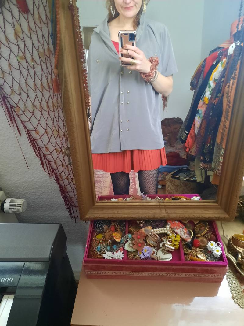 Blusevintagegrauoversizedl Blusevintagegrauoversizedl von Vintagewunderwelt