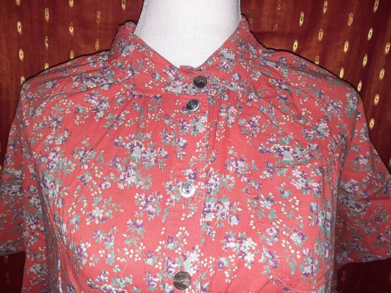 Blusevintagelauraashleyorangeblümchenlxl von Vintagewunderwelt