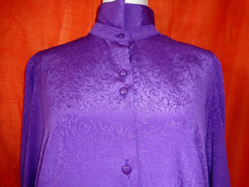 Blusevintagelilapolyester80Er von Vintagewunderwelt