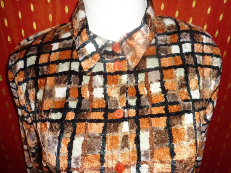 Blusevintagemlkariertsamt von Vintagewunderwelt