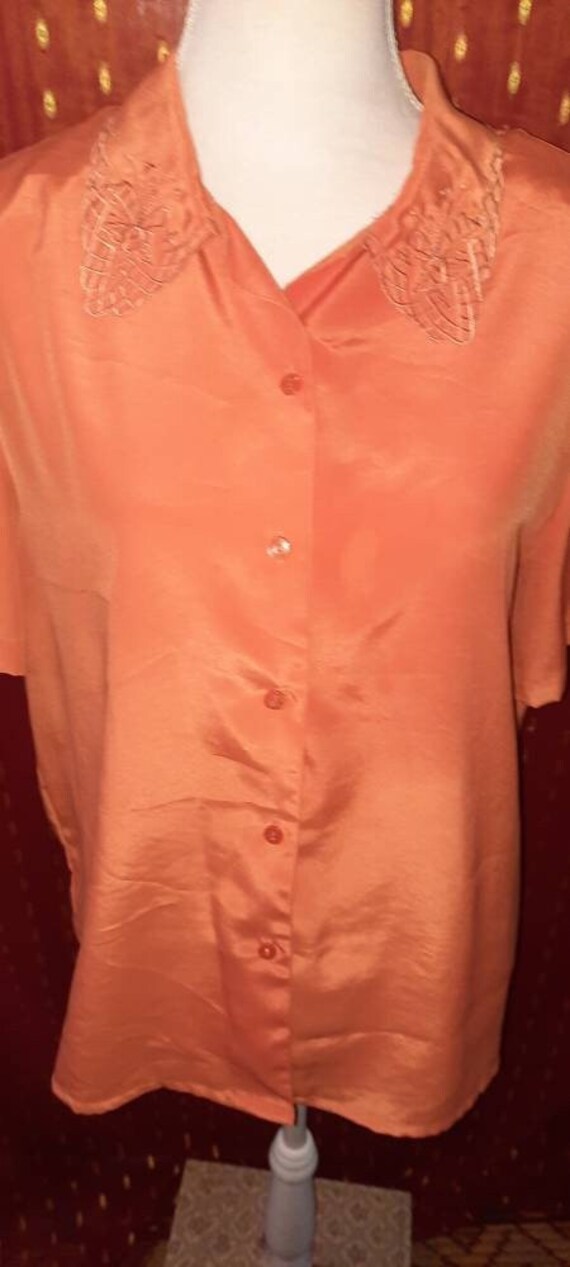 Blusevintageorangeapricot44Ml Blusevintageorangeapricot44Ml von Vintagewunderwelt