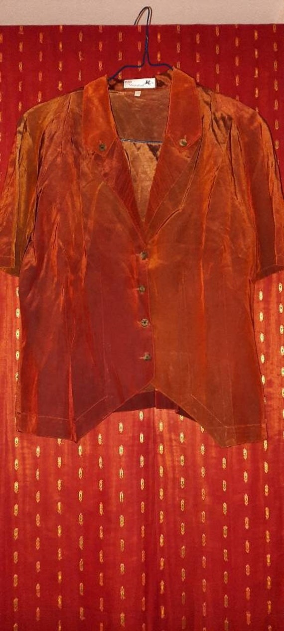 Blusevintageorangebraunrost40 von Vintagewunderwelt