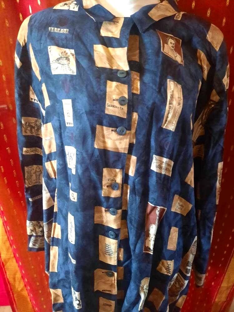 Blusevintageoversizedsternzeichenblausml Blusevintageoversizedsternzeichenblausml von Vintagewunderwelt