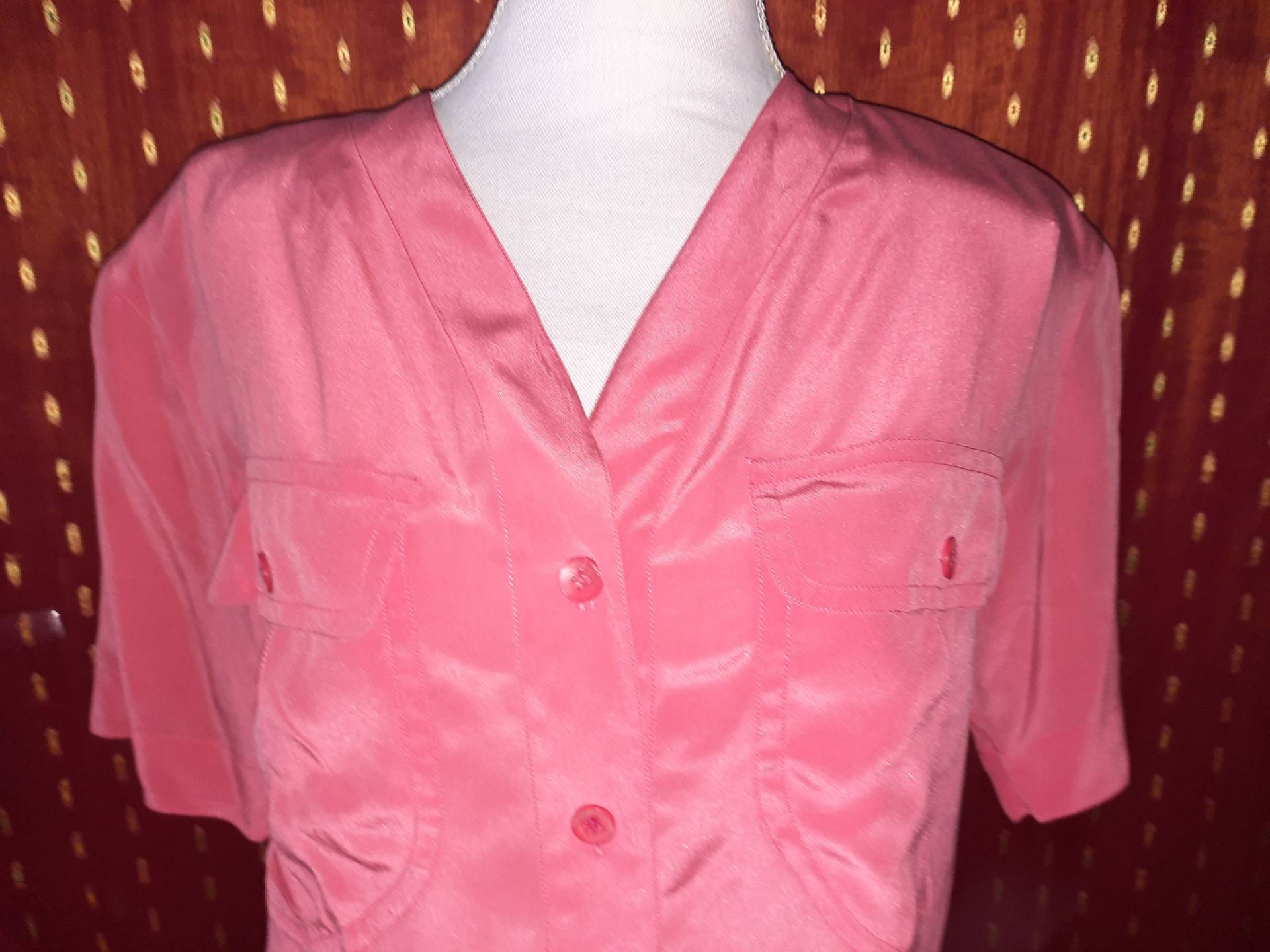 Blusevintagerosaapricotseide38 Blusevintagerosaapricotseide38 von Vintagewunderwelt