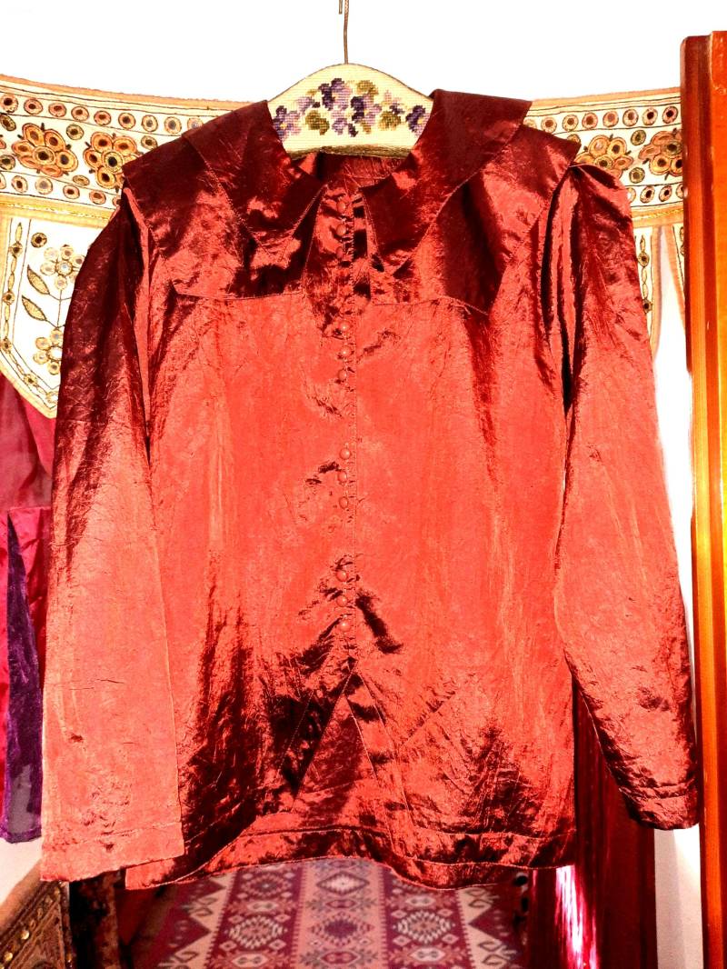 Blusevintagerostkragenl von Vintagewunderwelt