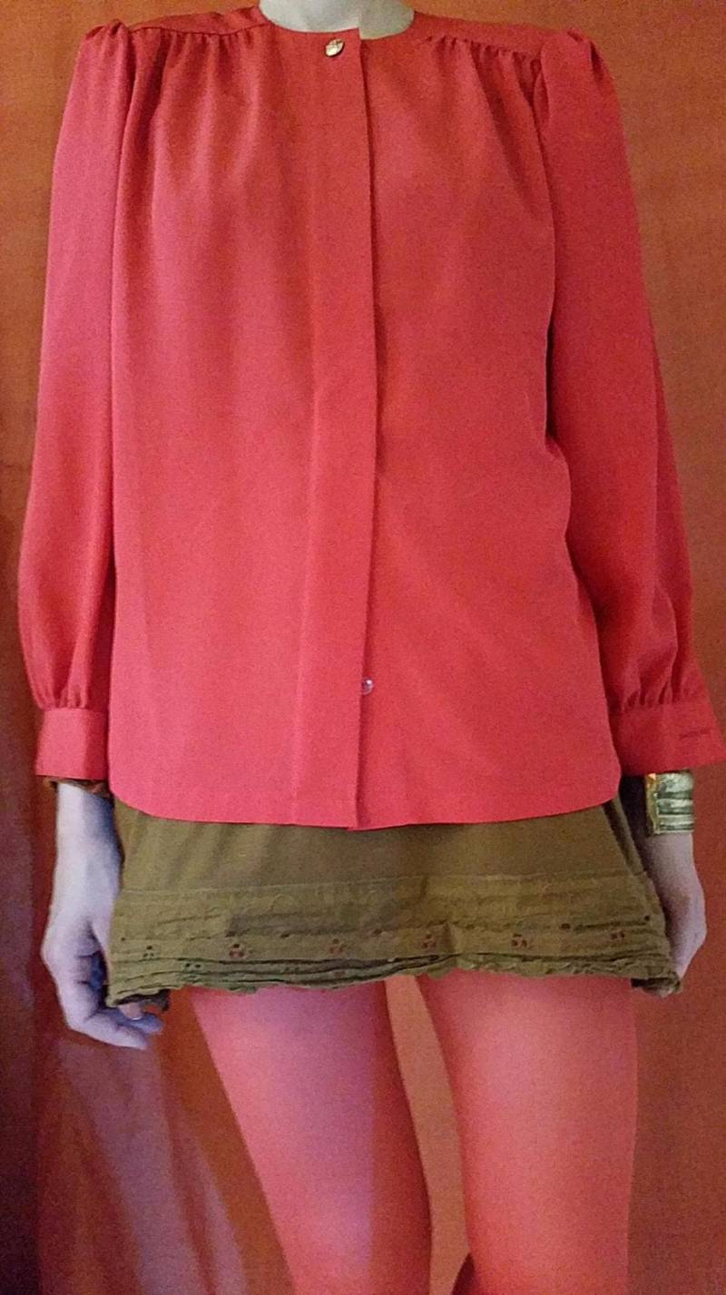 Blusevintagerot38Blousonjacke Blusevintagerot38Blousonjacke von Vintagewunderwelt