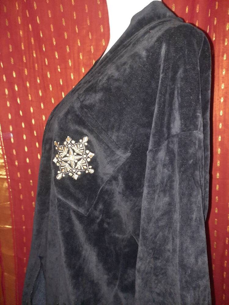 Blusevintagesamtschwarzgoldxloversized von Vintagewunderwelt