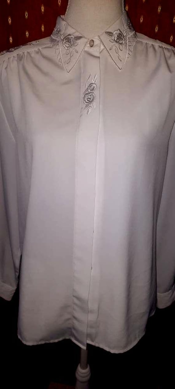 Blusevintageweiß44Lromantik von Vintagewunderwelt