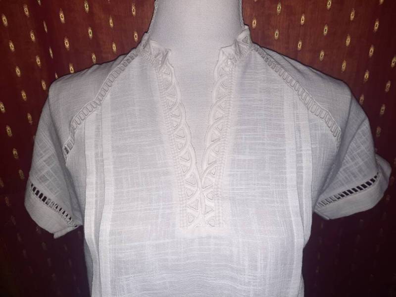 Blusevintageweißcreme3638 von Vintagewunderwelt