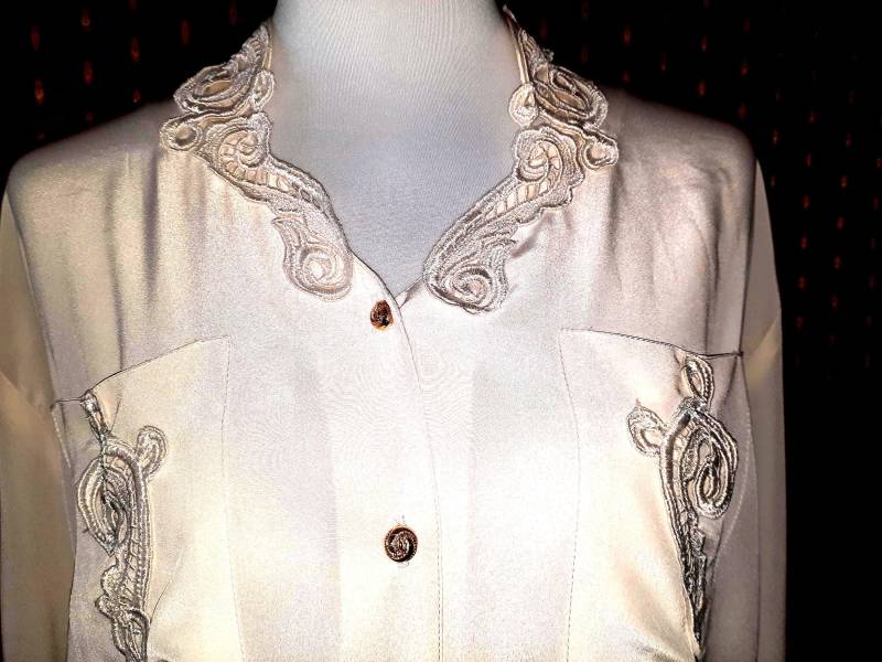 Blusevintageweißspitzeml von Vintagewunderwelt