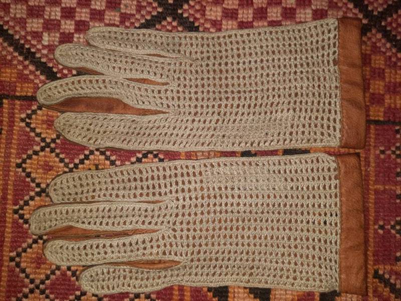 Handschuhevintagelederbraunbeigem von Vintagewunderwelt