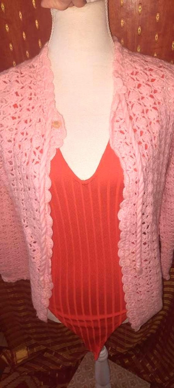 Jackehäkeljackevintagerosa38strickhäkel von Vintagewunderwelt