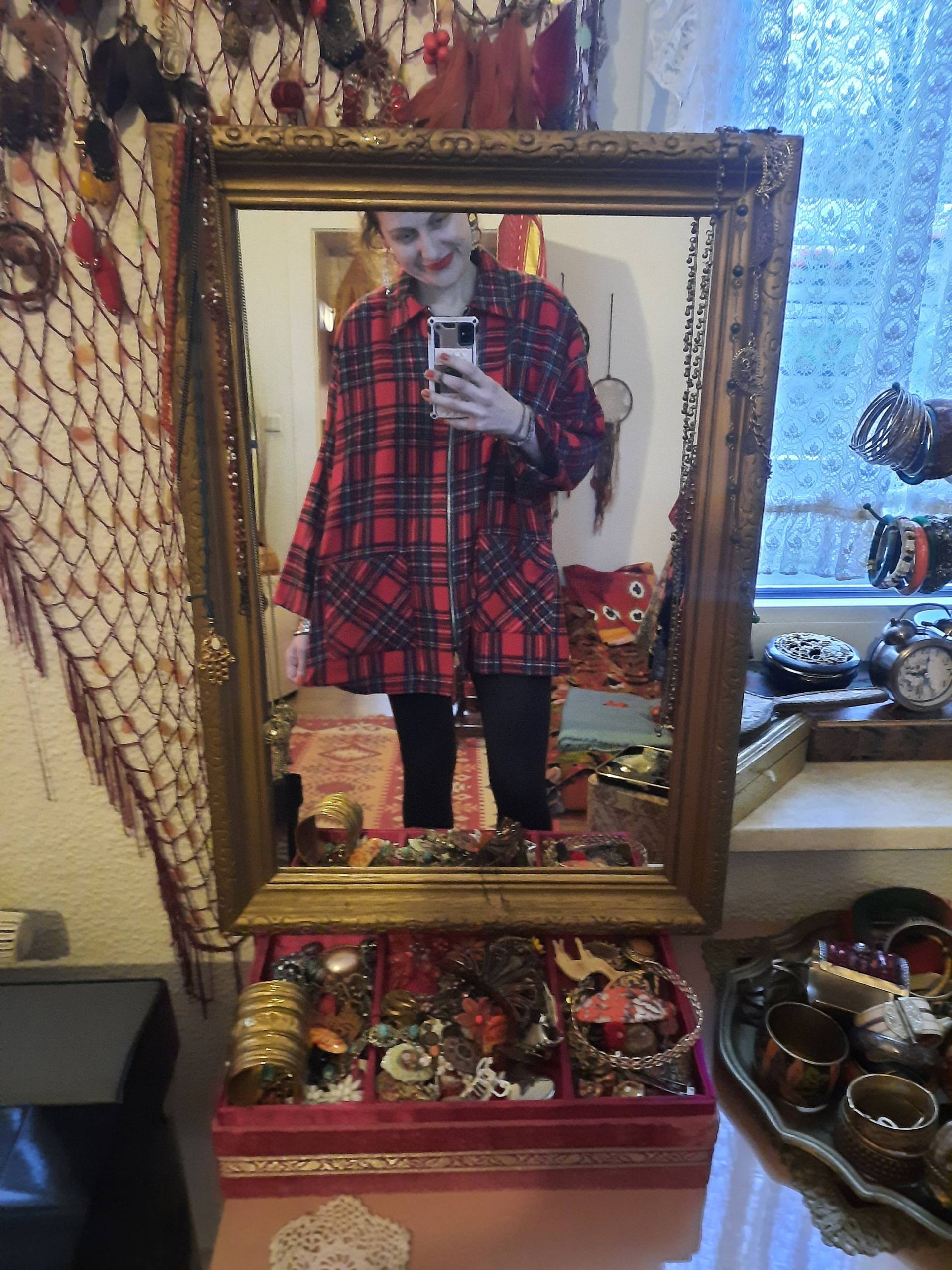 Jackevintagekarokariertoversized von Vintagewunderwelt