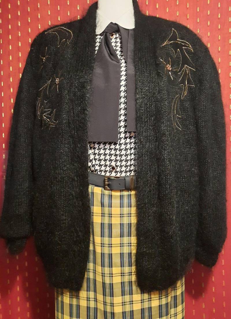 Jackevintagemohairschwarz80Ereighties von Vintagewunderwelt