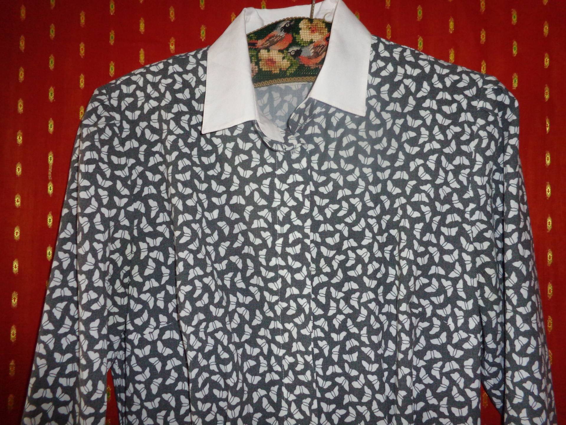 Kleidvintageweißgrau42 von Vintagewunderwelt