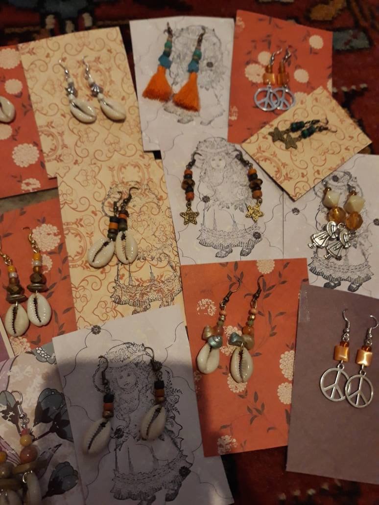 Ohrringe.diy.ohrhänger.sommer.hippie.boho von Vintagewunderwelt