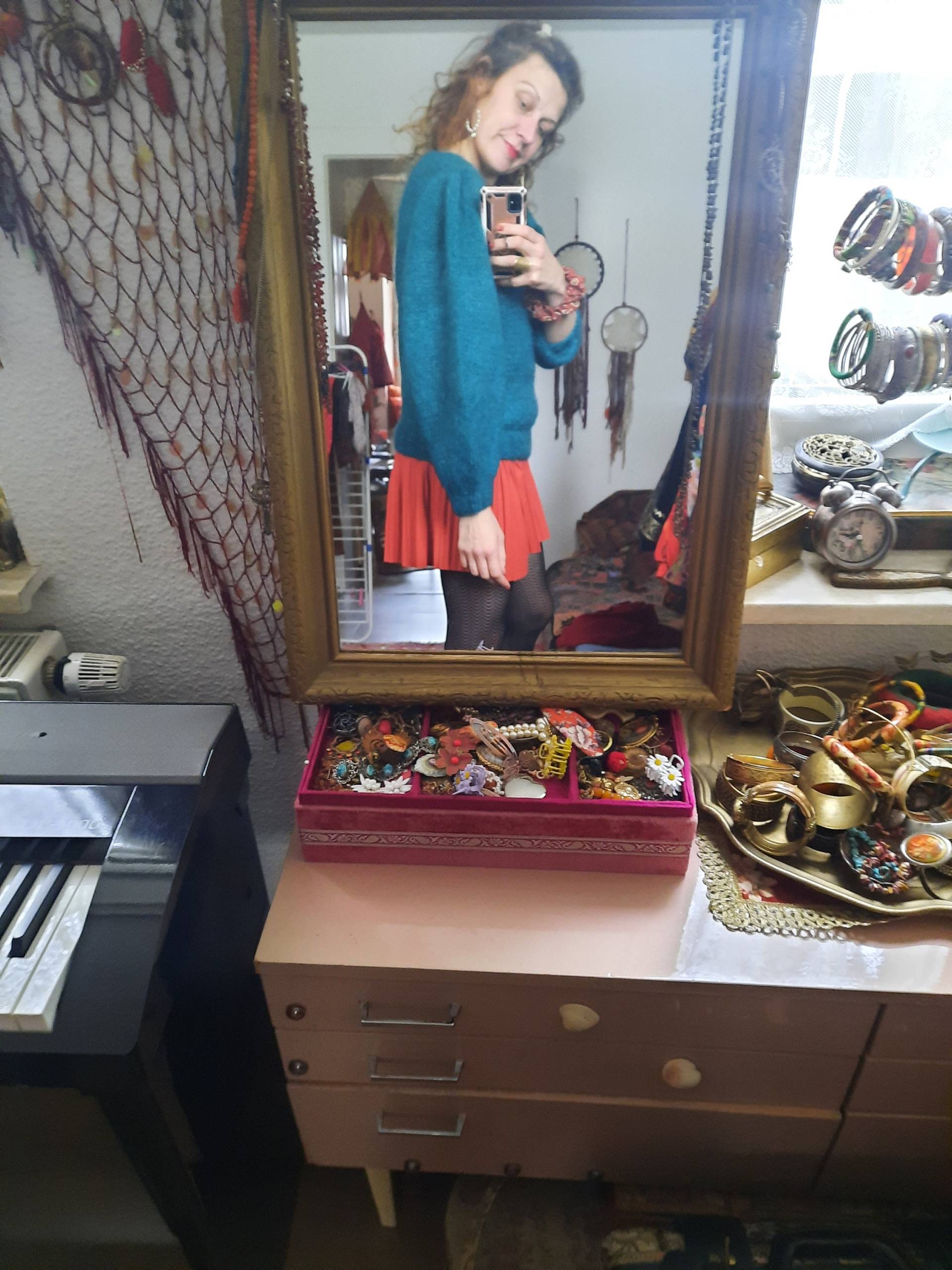 Pullipullovertürkispetrolvintage40M von Vintagewunderwelt