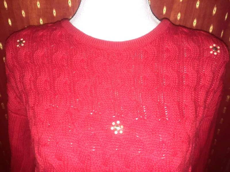 Pullipullovervintagerot80Ereightiesl von Vintagewunderwelt