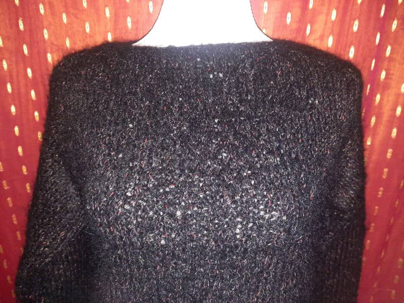 Pullipullovervintageschwarzsmhandmadestrick von Vintagewunderwelt