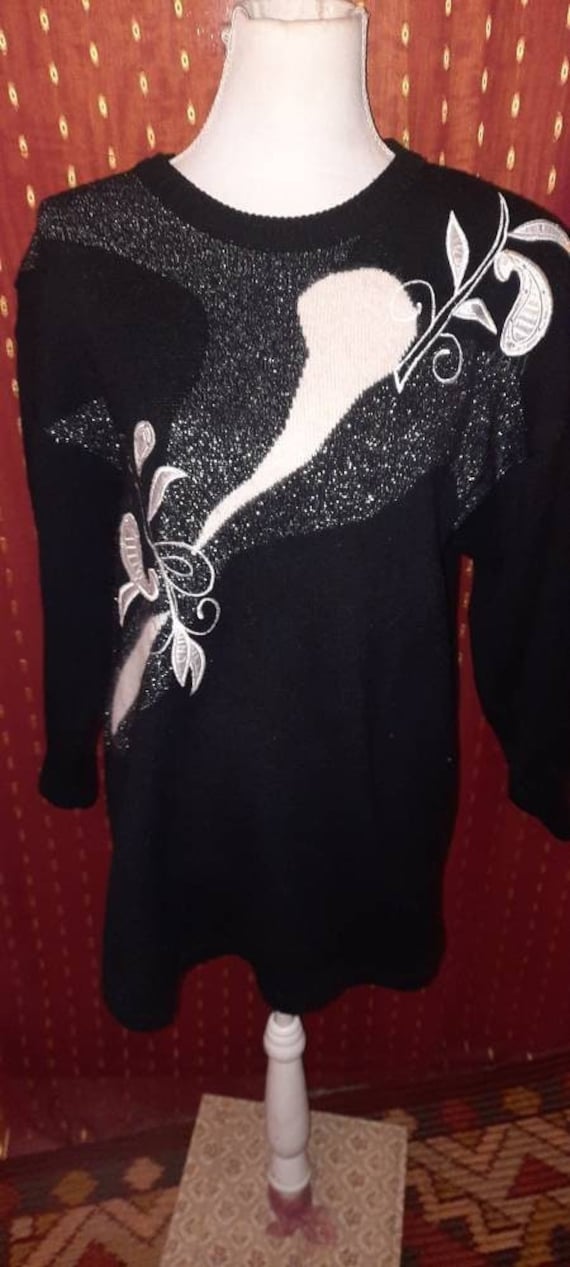 Pullipullovervintageschwarzweiß4042 von Vintagewunderwelt
