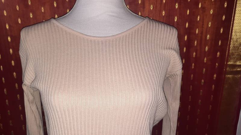 Pullishirtvintagebeigerippshirtms von Vintagewunderwelt