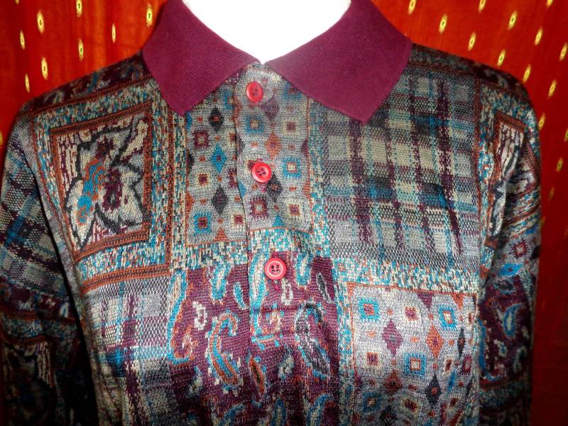 Pullivintagepullovermustermixcrazypatternm von Vintagewunderwelt