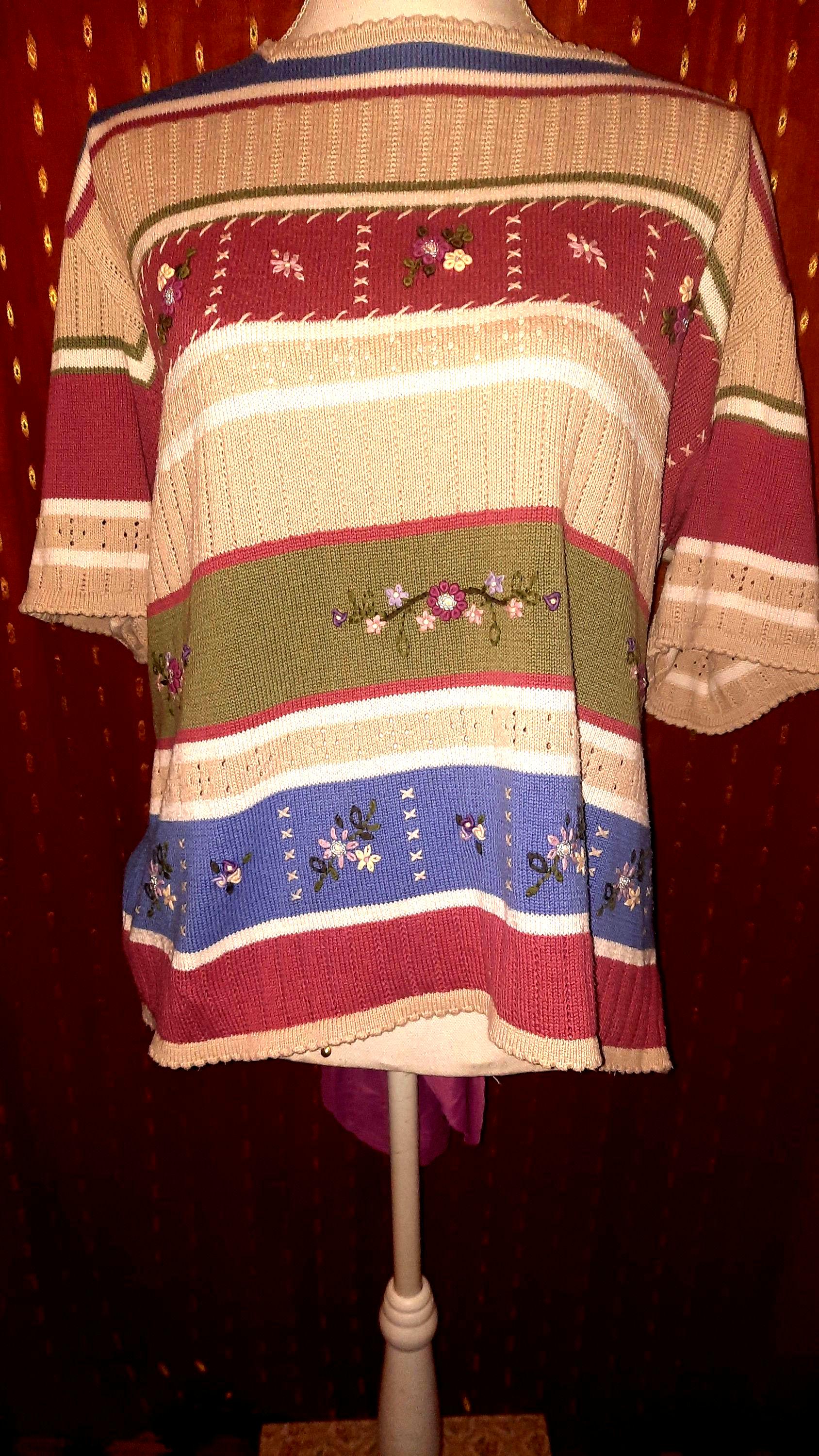 Pulloverpulliembroideryxl von Vintagewunderwelt