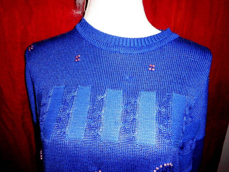 Pulloverpullivintageblau80Ereightiesl von Vintagewunderwelt