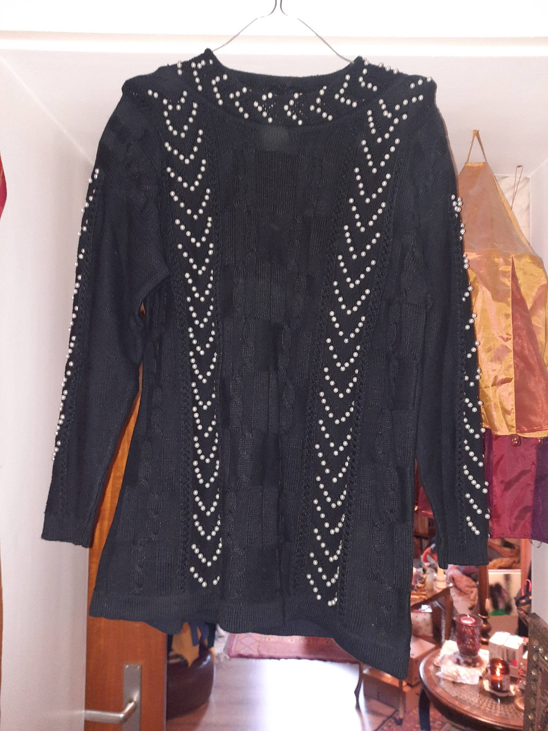 Pulloverpullivintageschwarzmdomino von Vintagewunderwelt