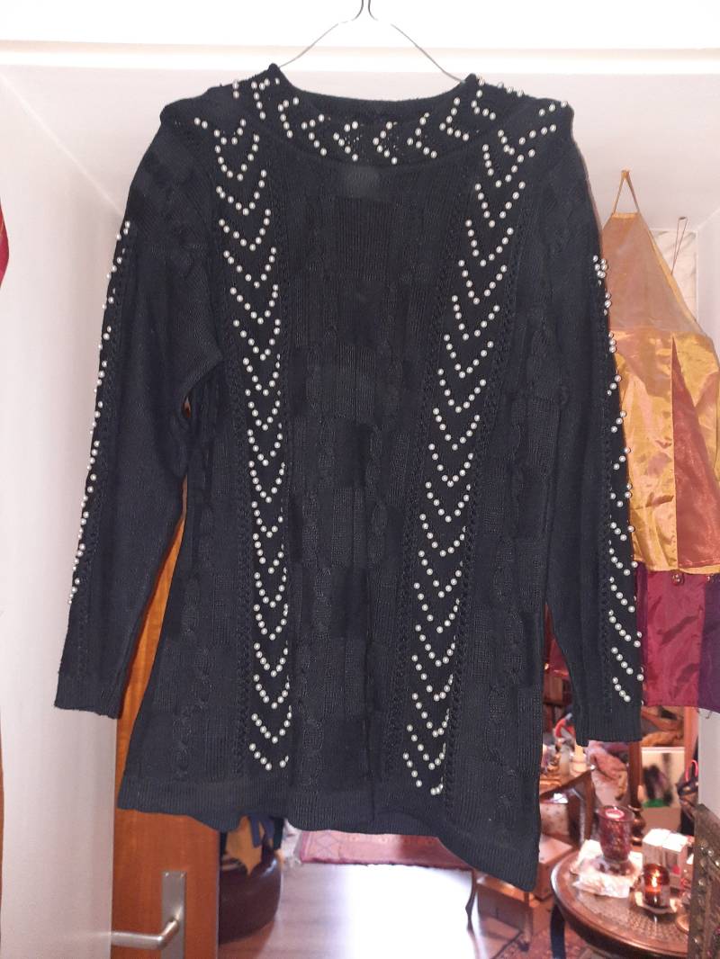 Pulloverpullivintageschwarzmdomino von Vintagewunderwelt