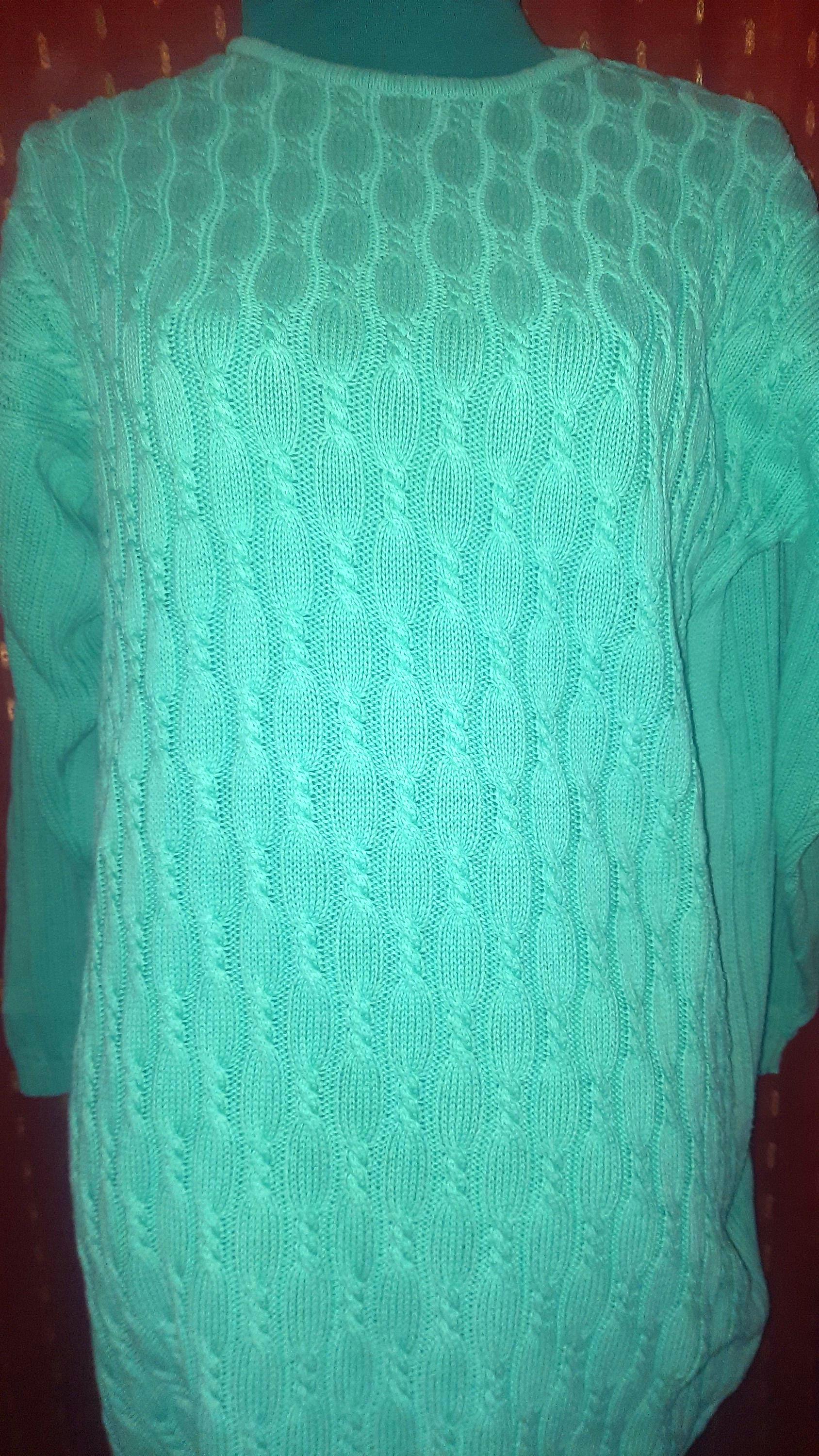 Pulloverpullivintagetürkismzopfmuster von Vintagewunderwelt