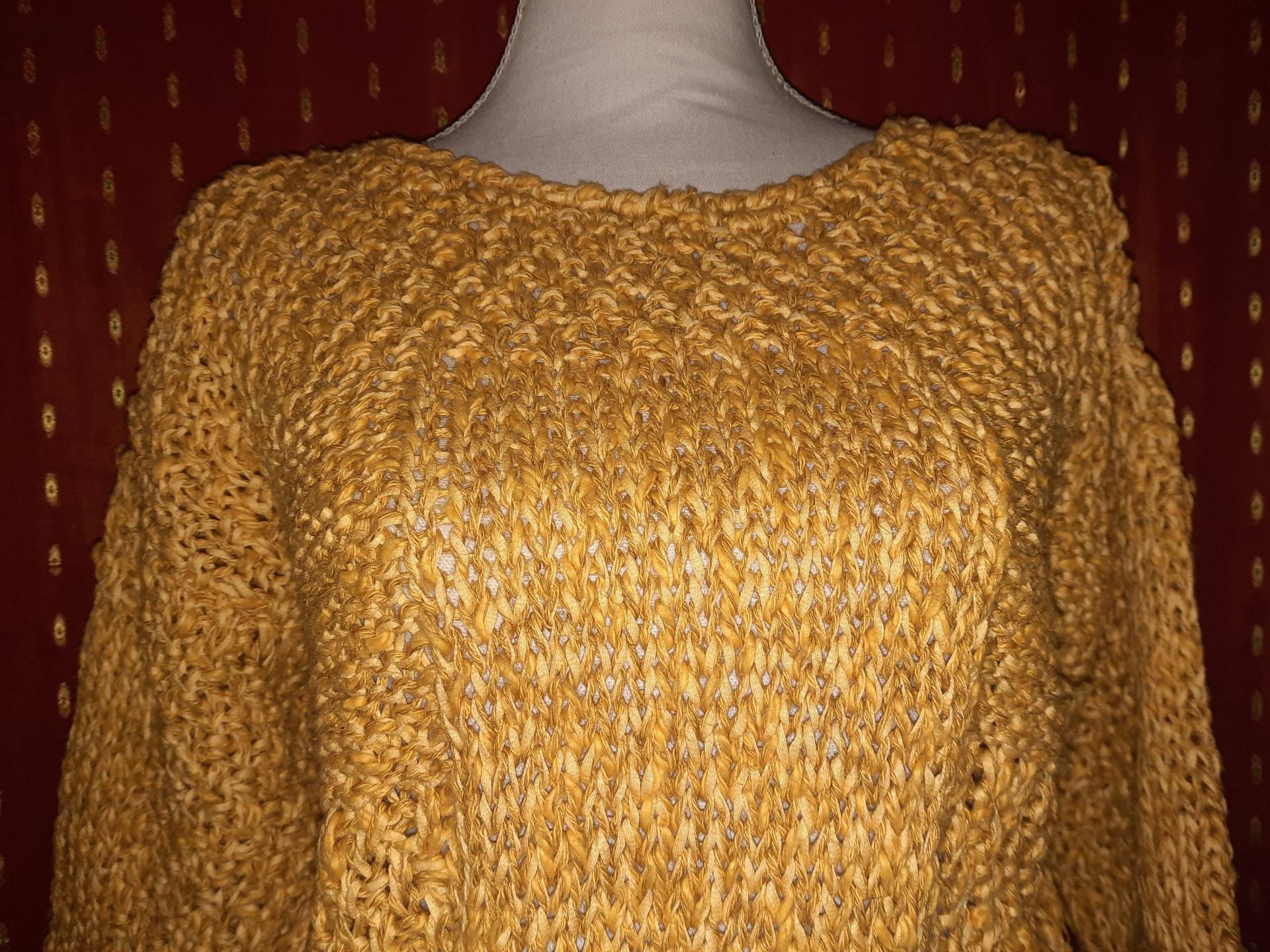 Pullovervintagepullihandmadesmgelbstrick von Vintagewunderwelt