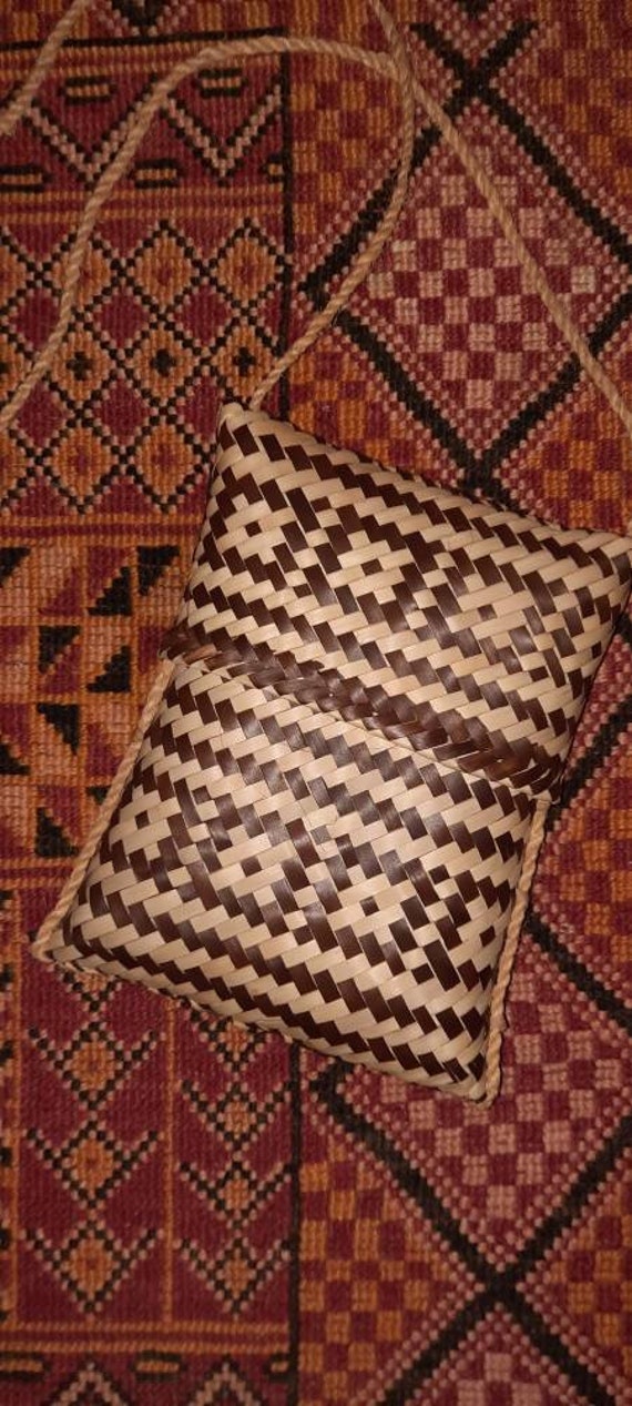 Taschevintagebastbraunbeige Taschevintagebastbraunbeige von Vintagewunderwelt