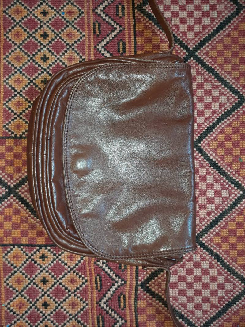 Taschevintagebraunleder80Ereighties von Vintagewunderwelt