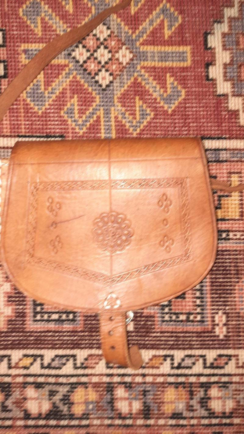 Taschevintagelederbagnaturleder von Vintagewunderwelt