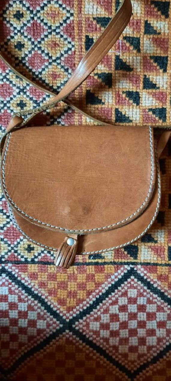 Taschevintagelederbraunmini von Vintagewunderwelt