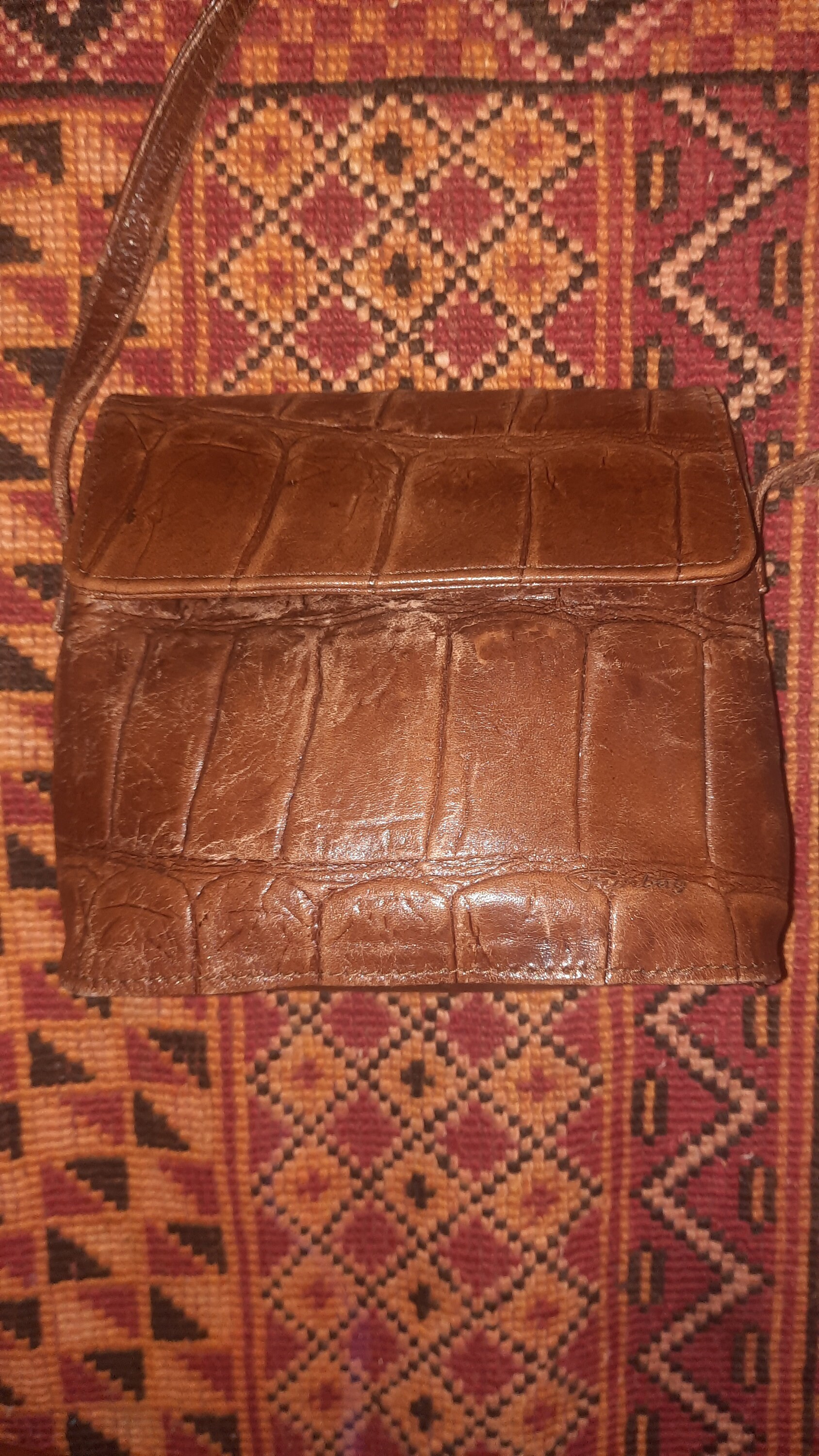 Taschevintagelederbraunmini von Vintagewunderwelt