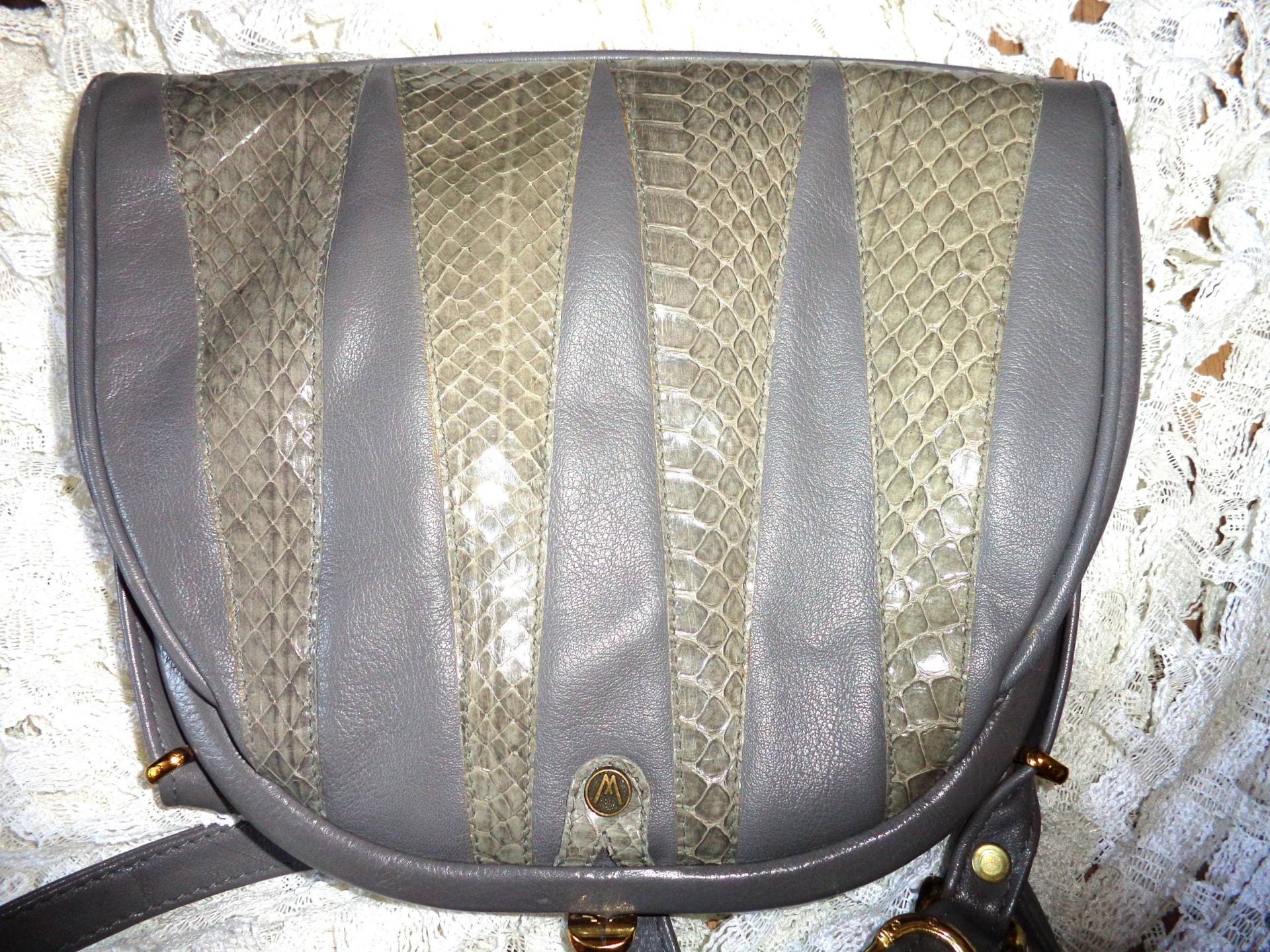 Taschevintageledergrau Taschevintageledergrau von Vintagewunderwelt