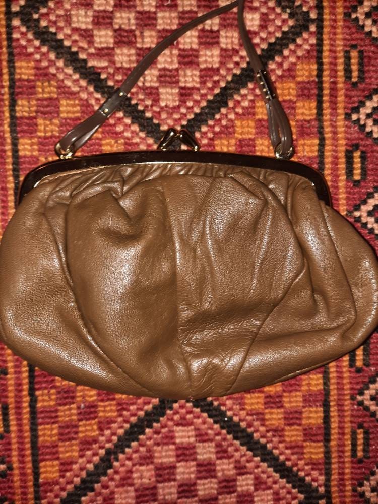 Taschevintageminibraunkunstleder von Vintagewunderwelt