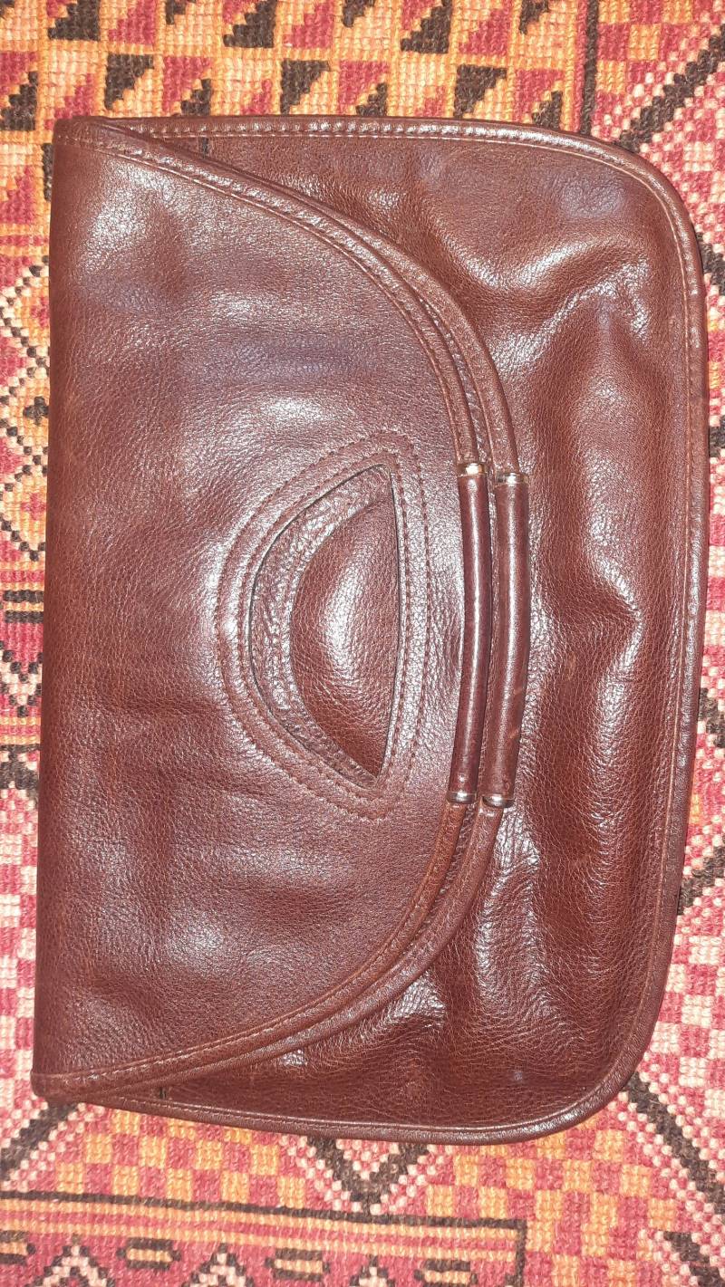 Taschevintagerotbraunleder von Vintagewunderwelt