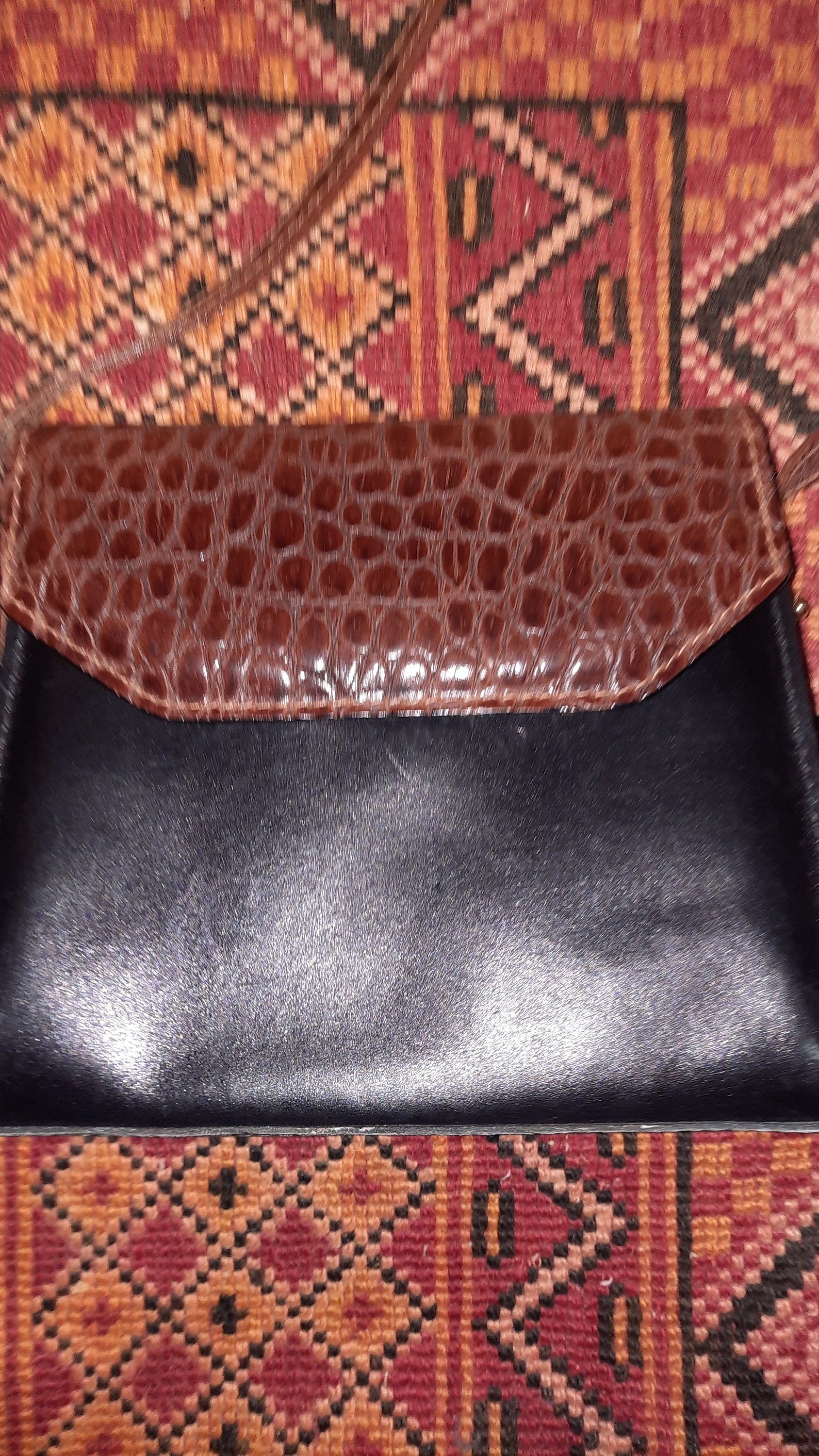 Taschevintageschwarzbraunleder von Vintagewunderwelt