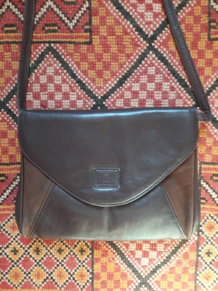 Taschevintageschwarzbraunlederbag von Vintagewunderwelt