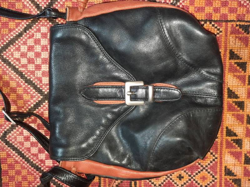 Taschevintageschwarzbraunlederbag von Vintagewunderwelt