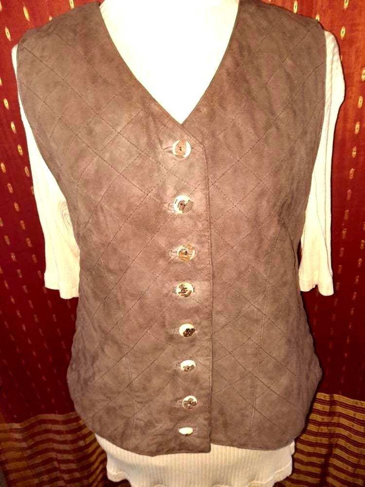 Westevintagebraunperry44Leder Westevintagebraunperry44Leder von Vintagewunderwelt