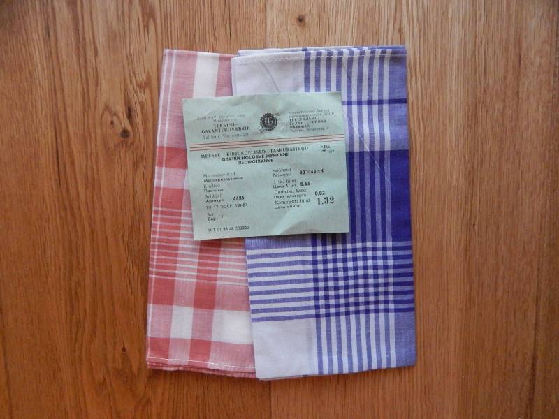 2Er Set Vintage Taschentuch Baumwolle Accessoire Geschenk Unisex von Vintegelane