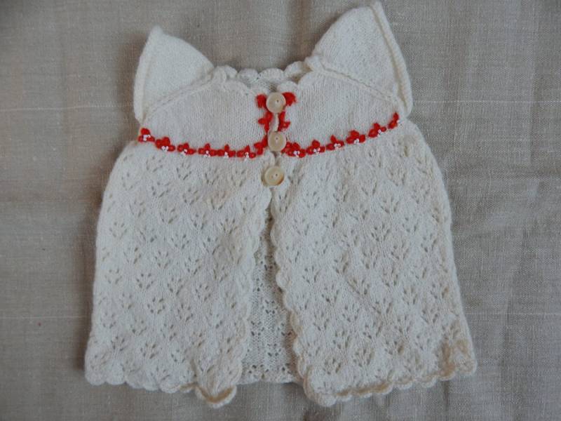 Vintage Baby Strickjacke 2-4 Monate Hand Gestrickt Pullover Kleid Wolle Cardigan Jacke Warme Wear von Vintegelane