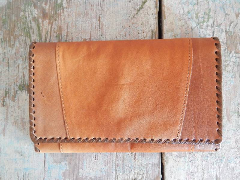 Vintage Brieftasche Echtleder Accessoire Handgemacht in Union Ära Unisex Geschenk von Vintegelane