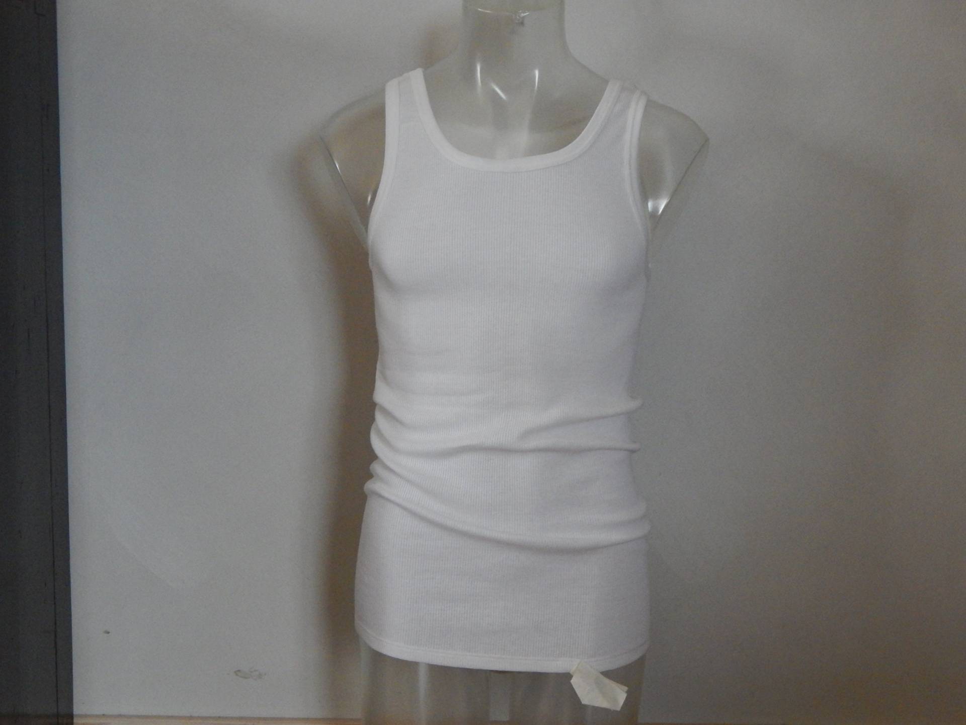 Vintage Medium/Large Herren Unisex Weiß Tank Maika Hemd Unterhemd, Unbenutzt Made in Estland 1N 1991 Für 170 - 176 cm Große Person von Vintegelane