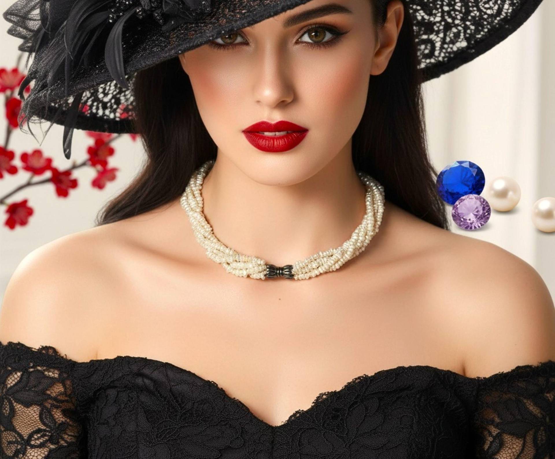 Biwa-Perlenkette Vintage 70Er, 5-Reihiges Collier Aus Süßwasser-Zuchtperlen in Creme Elfenbein Mit 925 Silber Drehverschluss Biwa-Perlenkette Vintage 70Er, 5-Reihiges Collier Aus Süßwasser-Zuchtperlen in Creme Elfenbein Mit 925 Silber Drehverschluss von VintessaArt
