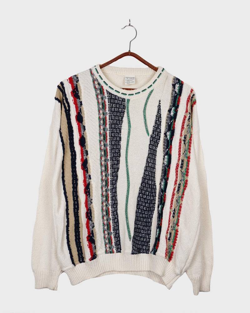 Vintage 80Er Jahre Creme Coogi Style Pullover Gr.m-L von VintiVintageStudio